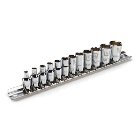 Steelman 12-Piece 1/4" Drive Shallow Depth 6-Point Chrome SAE Socket Set 78154